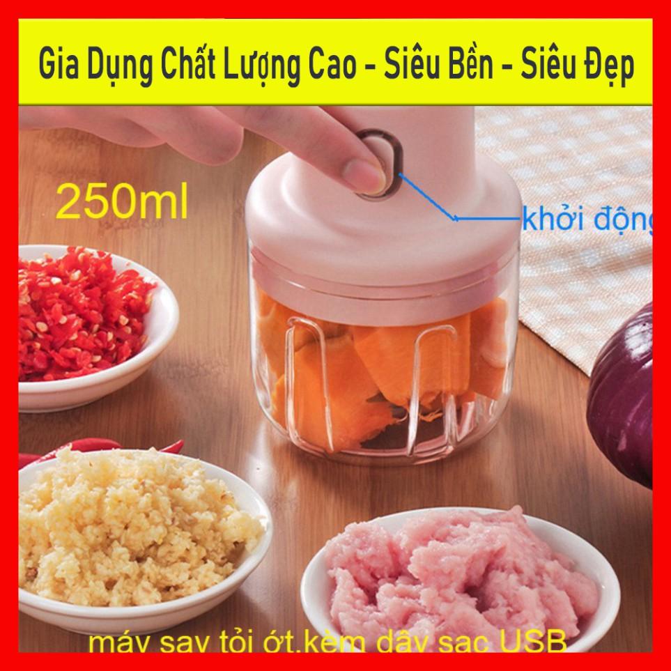 Máy Xay Tỏi, Ớt, Hành Mini Tự Động Đa Năng Tiện Dụng, Máy Say Tỏi Dung Tích 250ml