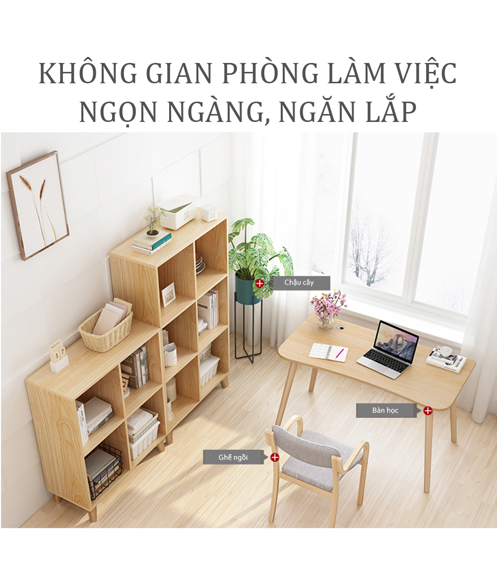 Kệ Đứng Đa Năng  GAPI Chân Gỗ Sồi Tự Nhiên Lưu Trữ Nhiều Ô Ngăn Tủ Sâu Thoải Mái Trong lưu Trữ