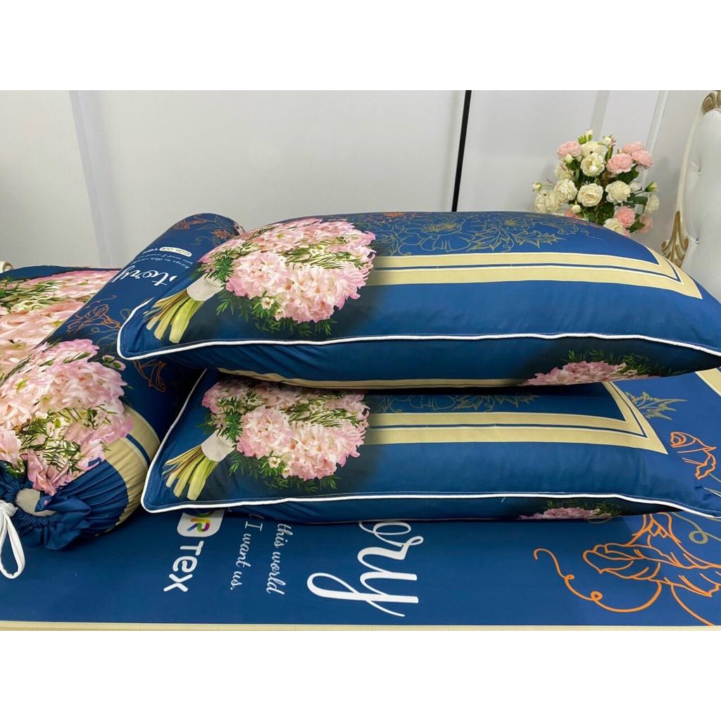 Bộ Drap+áo gối thun Ý 5D Cao Cấp , mát lạnh, thấm hút tốt