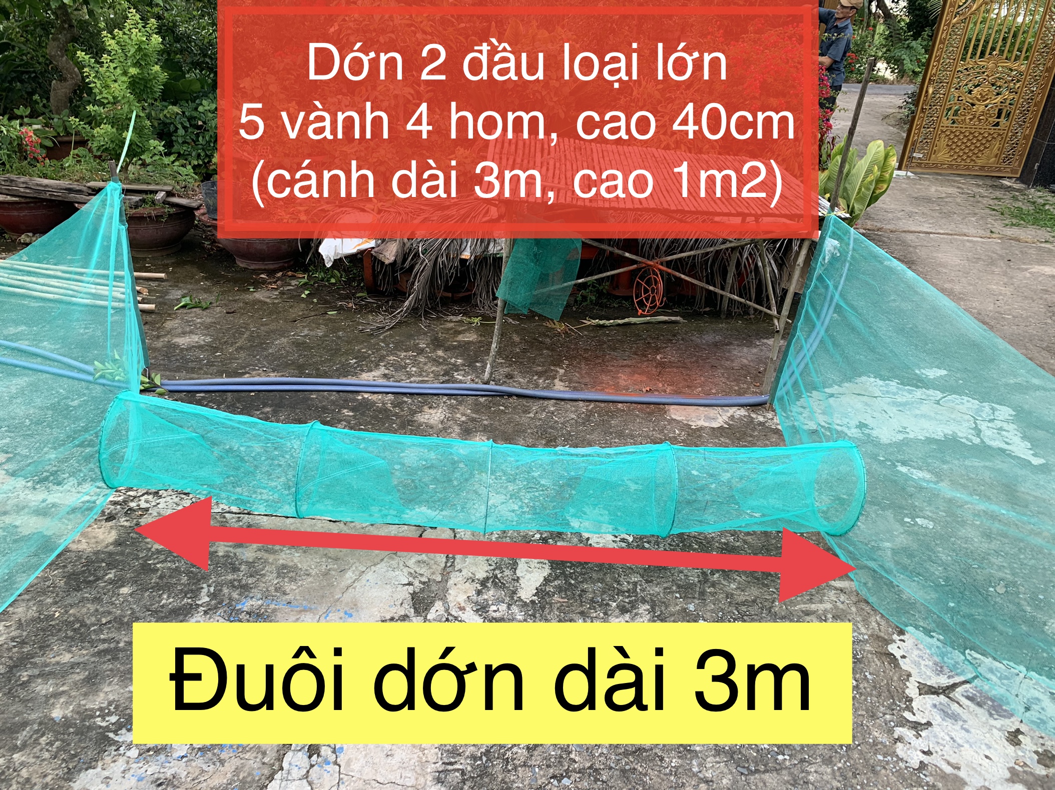 ￼Dớn bắt cá 2 đầu, dớn chặn sông, đăng bắt tép ếch kênh rạch.! Có 3 kích thước NHỎ , TRUNG, LỚN