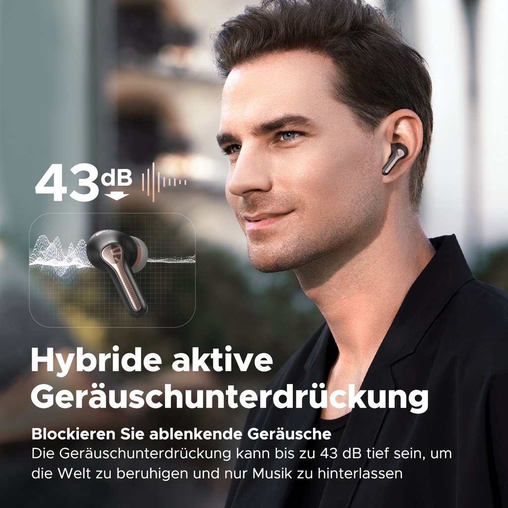 Tai Nghe True Wireless SoundPEATS Capsule 3 Pro Bluetooth 5.3, ANC 43dB, 6 Mic - Hàng Chính Hãng