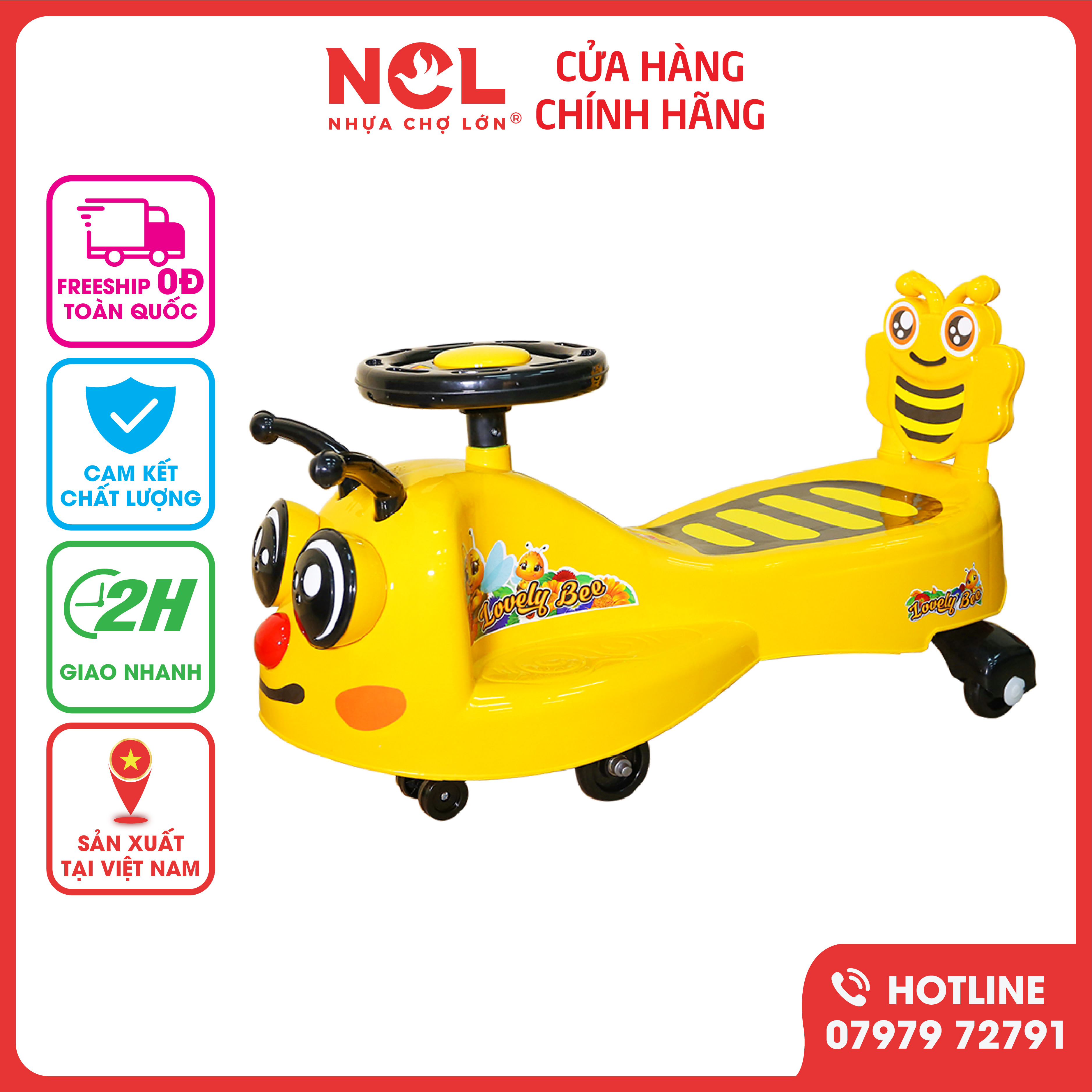 Xe Lắc Nhựa Chợ Lớn hình Chú Ong Con (Có nhạc) - M1786B-X3B