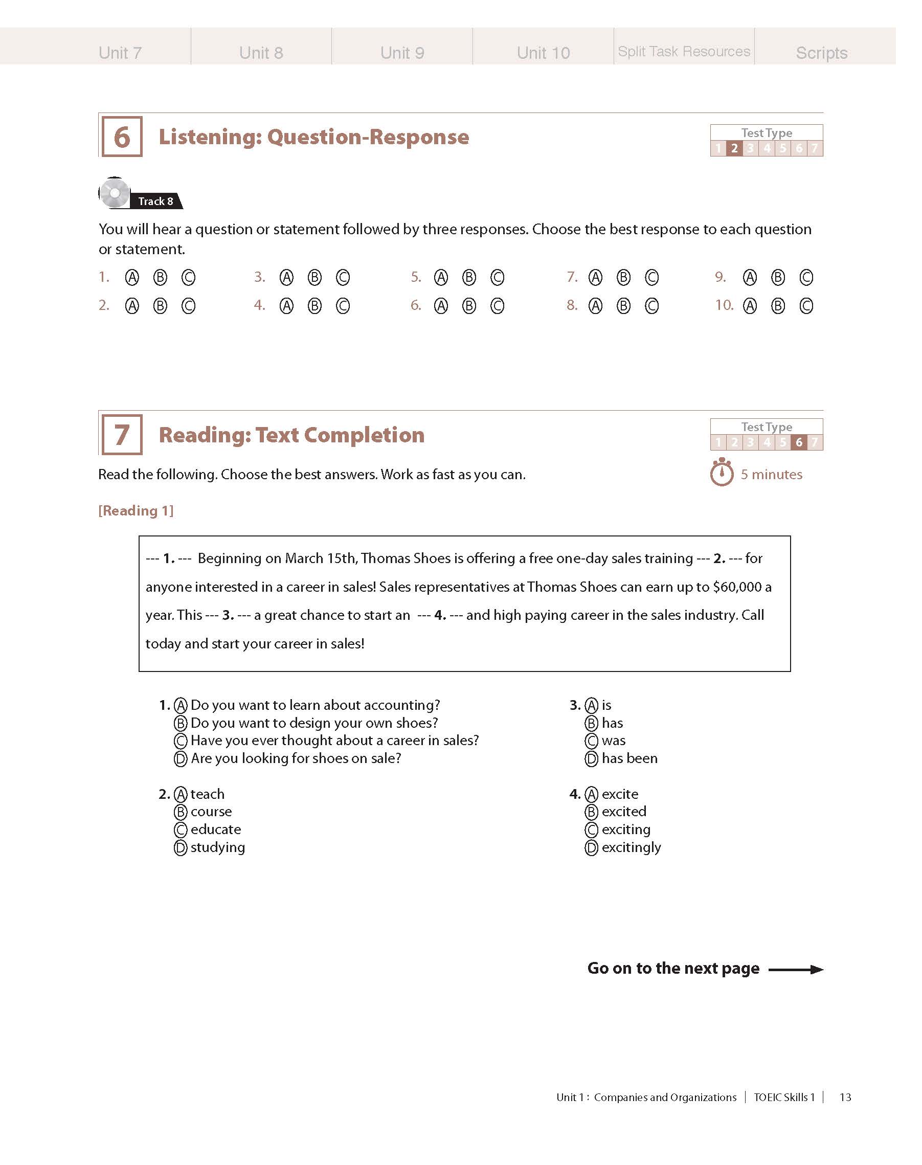 New TOEIC Skills 1 Student's Book