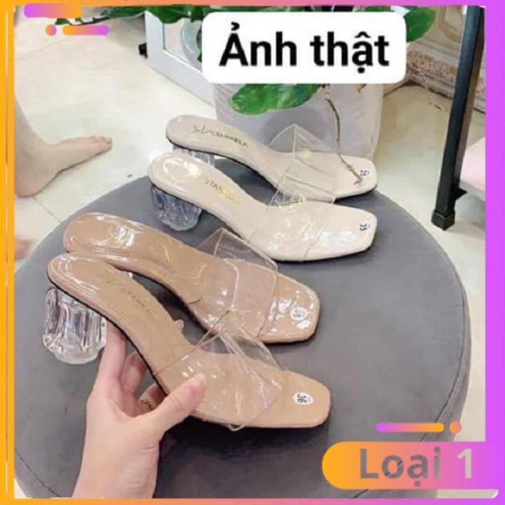 FREE SHIP Guốc nữ , dép nữ cao gót quai trong êm chân dễ mang