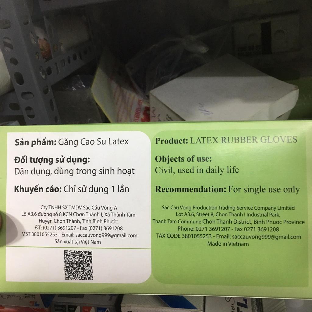 1 hộp 100 chiếc găng tay cao su y tế - sử dụng 1 lần