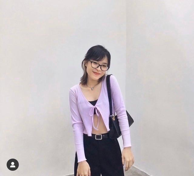 Áo khoác cardigan croptop buộc nơ chất thun gân - B5U