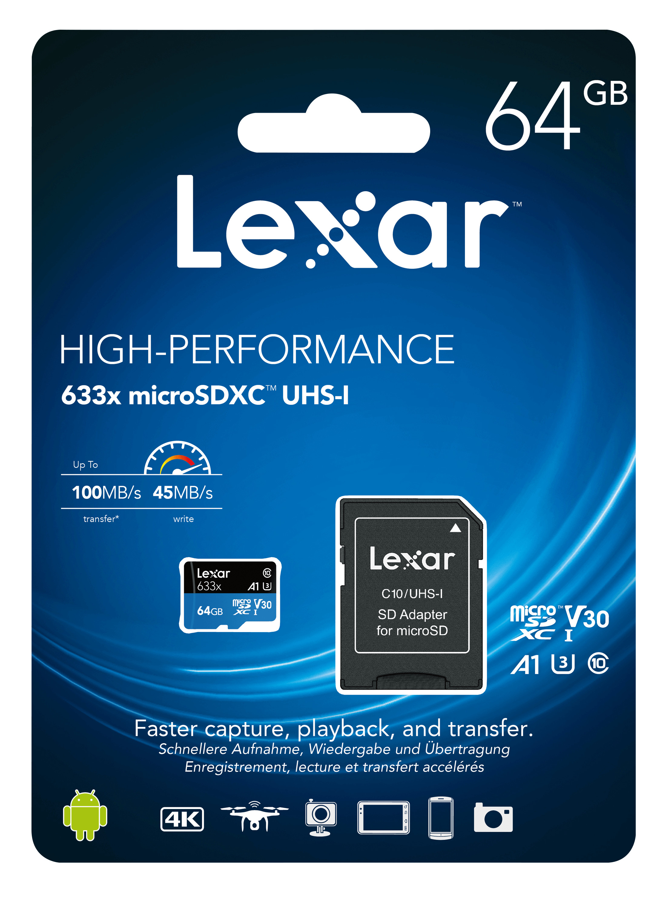 Thẻ nhớ Lexar 64G Class10 hàng chính hãng