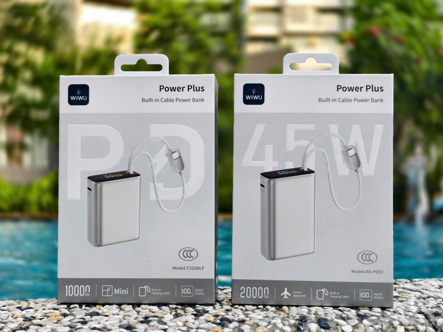 Pin sạc dự phòng PD 3.0 sạc nhanh 45W 20.000mAh tích hợp dây Type C + L(iP)  WIWU POWERPLUS Cho iPhone Laptop Macbook - sạc nhanh ổn định, tối ưu hiệu suất, Chuẩn an toàn 3C / CCC / CE / RoHS,  Thiết kế nhỏ gọn, cao cấp - Hàng nhập khẩu