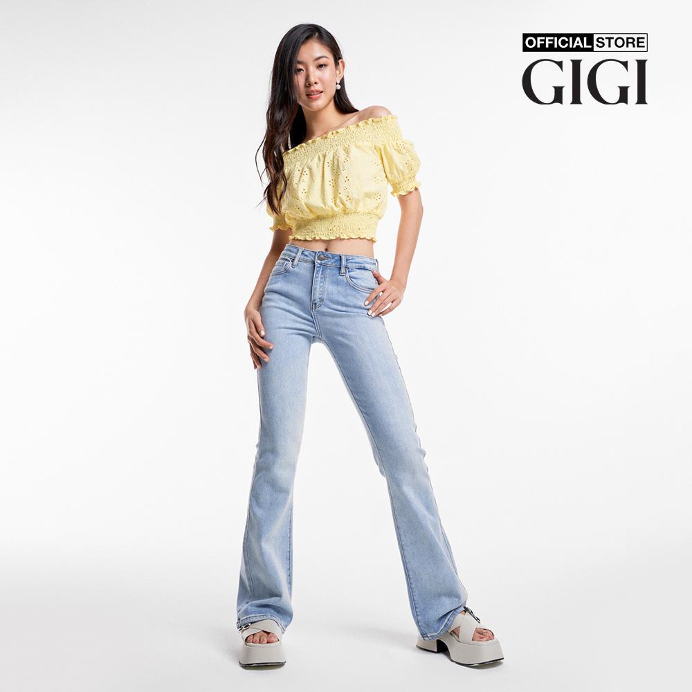 GIGI - Áo trễ vai nữ croptop bo thun thời trang G1201T233223