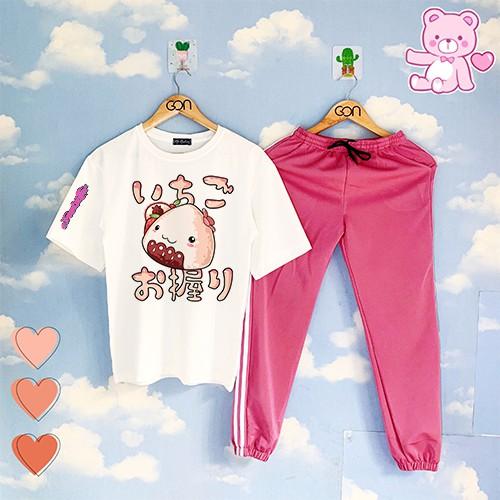 COMBO TIẾT KIỆM Set Đồ Bộ Áo Thun Tay Lửng Quần Kẻ 3Sọc, Quần Ulzzang 2 Sọc