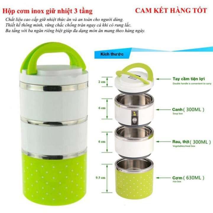 Camen 3 Ngăn Chấm Bi Inox Cao Cấp - Free Ship Toàn Quốc