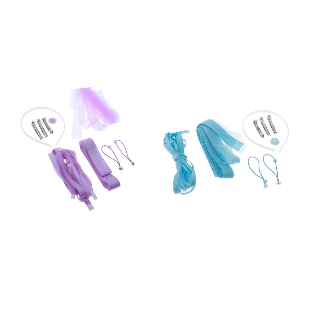 DIY Hair Clip Headband Kit: Metal Alligator Clip, Barrette Snap Hair Clips, White Plastic Hair Band, Hair Ties, Satin Ribbons, Resin Flatback Flower