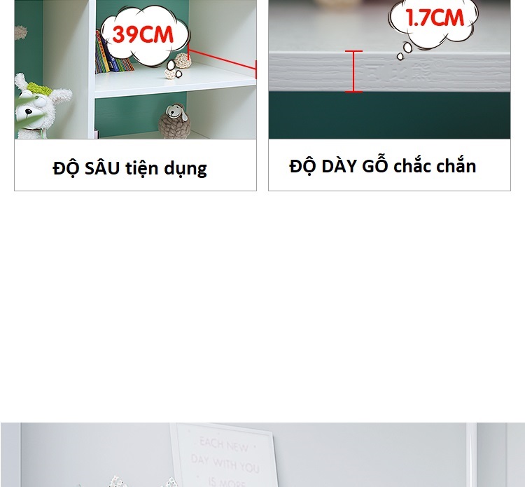 Kệ sách / để đồ chơi trẻ em cao cấp