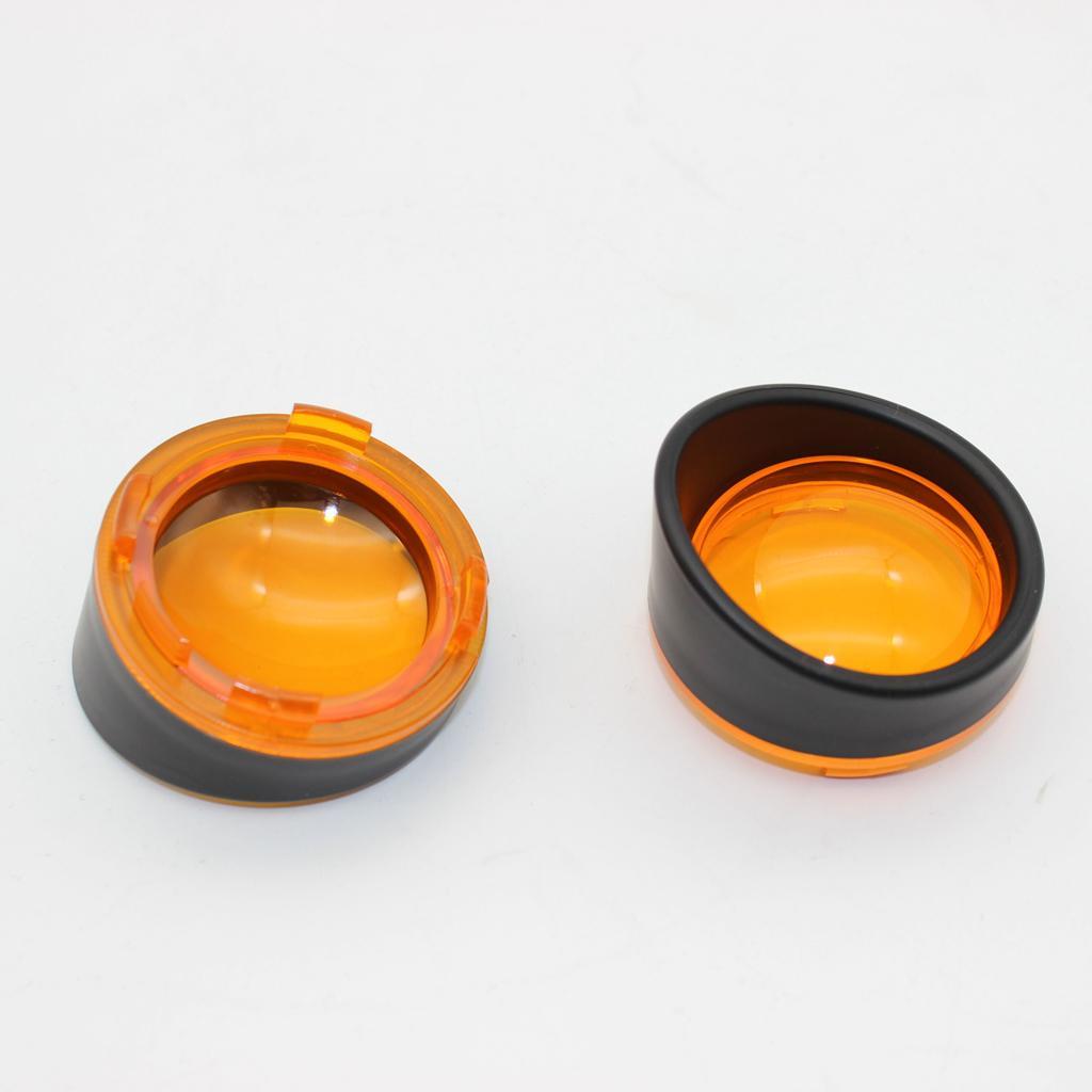 For XL883 XL1200 Black Turn Signal Visor Ring Kit Yellow Lens Cover