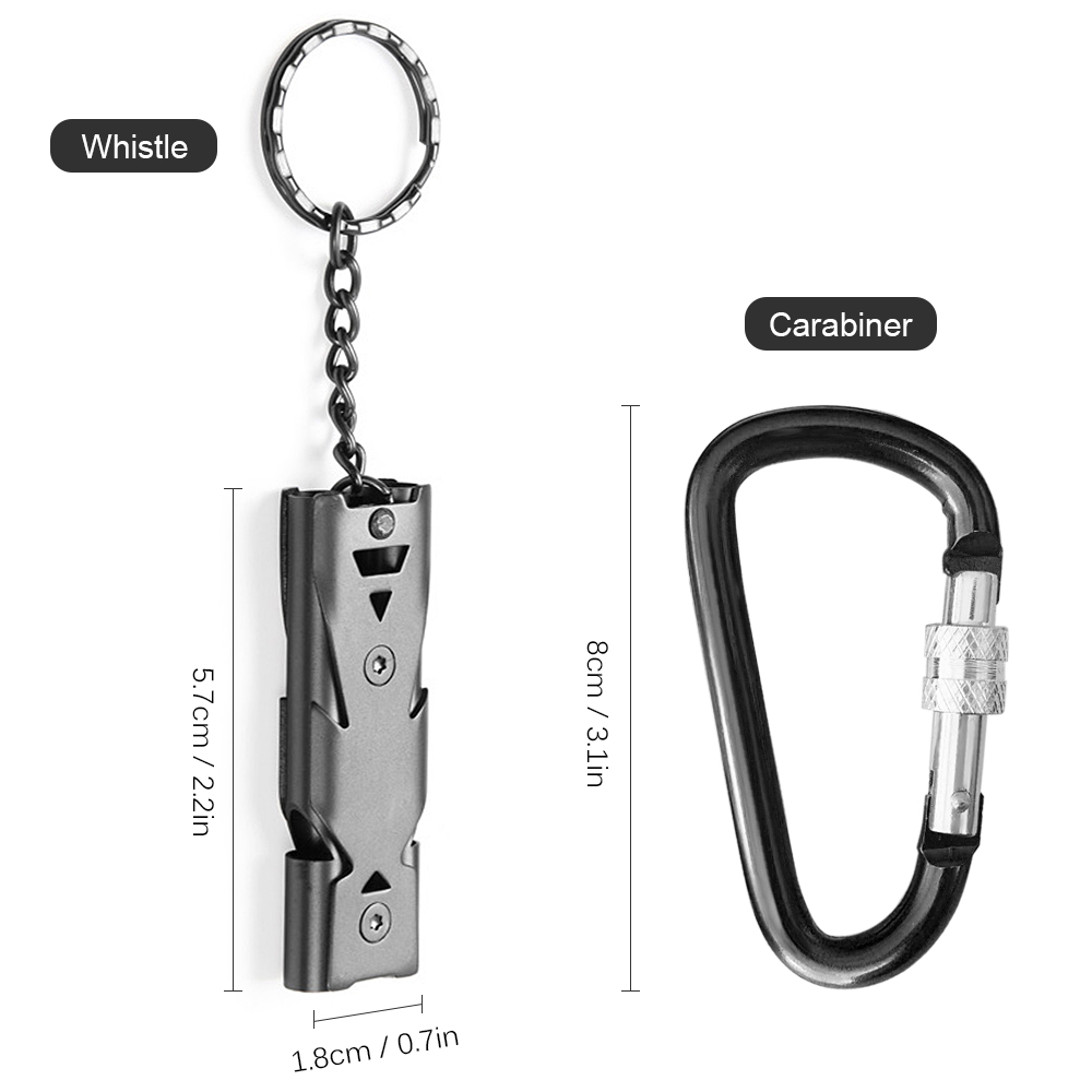 Còi Báo Hiệu Khẩn Cấp Và Móc Khóa Carabiner Chữ D