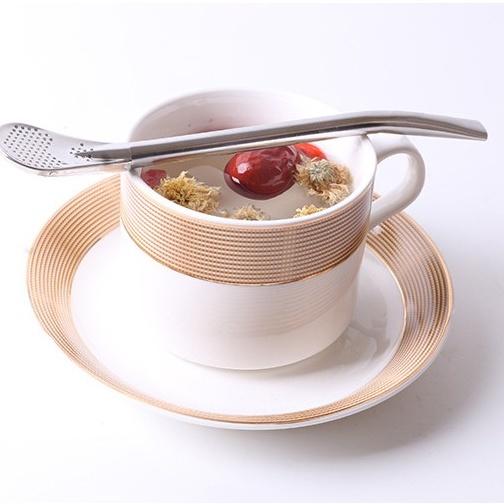 THÌA CAFEMUỖNG CAFE KIÊM ỐNG HÚT BẰNG INOX UỐNG CAFE CAO CẤP TIỆN LỢI