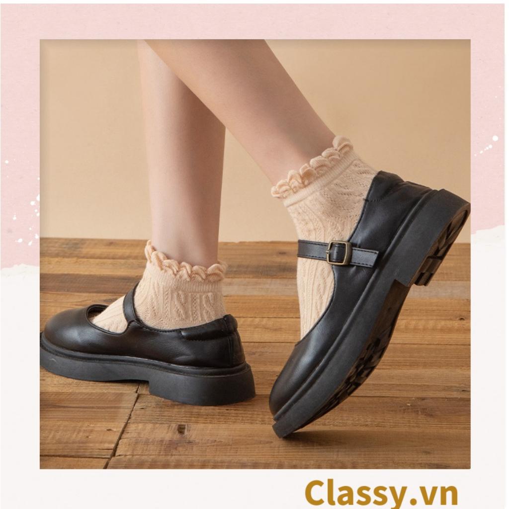 Classy Tất sọc gân, bo chun ở cổ, siêu êm, siêu giữ ấm G1432