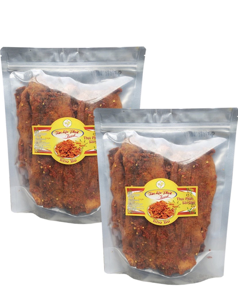 KHÔ BÒ MIẾNG TÂN LỘC PHÁT COMBO 2 BỊCH - MỖI BỊCH 500G