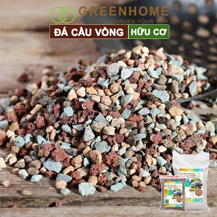 Đá cầu vồng, kích rễ, đậm màu, thoát nước tốt, chuyên xương rồng, sen, bonsai Greenhome