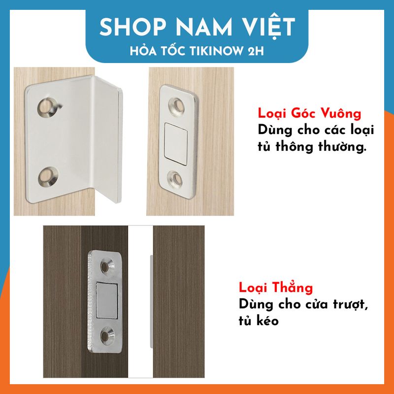 Bộ Nam Châm Dán Cửa Giúp Giữ Cửa Tủ Chắc Chắn, Không Cần Khoan Vít