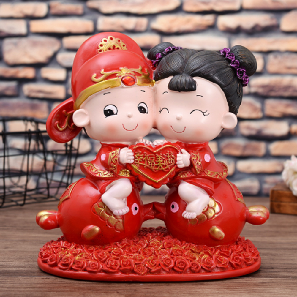 Tượng Cô Dâu - Chú Rể mẫu Tâm Đầu Ý Hợp - Mô hình trang trí Thương