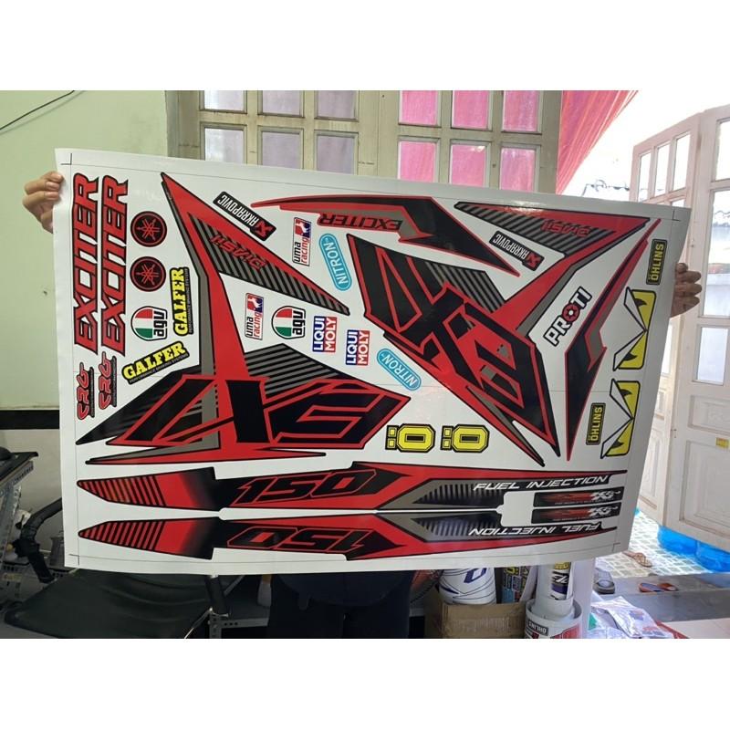 Tem rời dành cho Exciter 150 đỏ đen