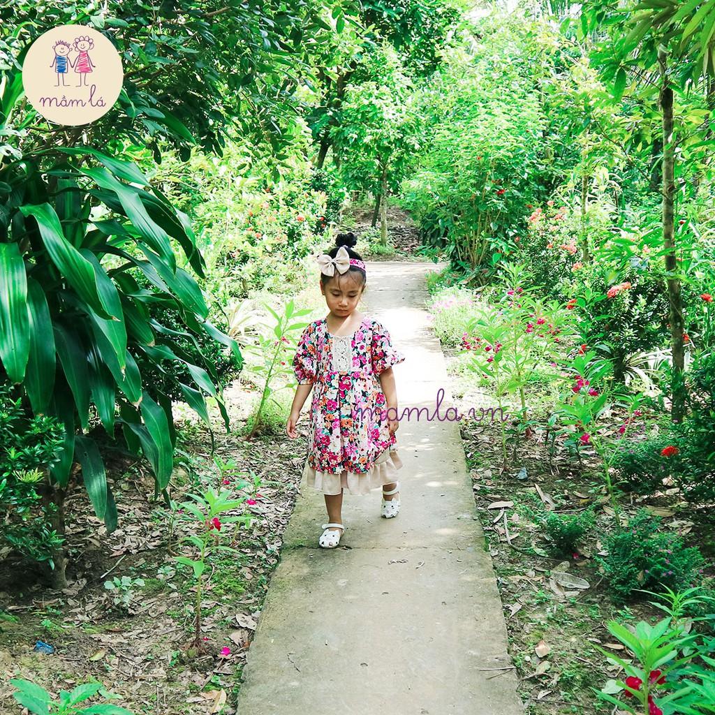 Váy đầm cách tân hoa to tím | 1Y-5Y