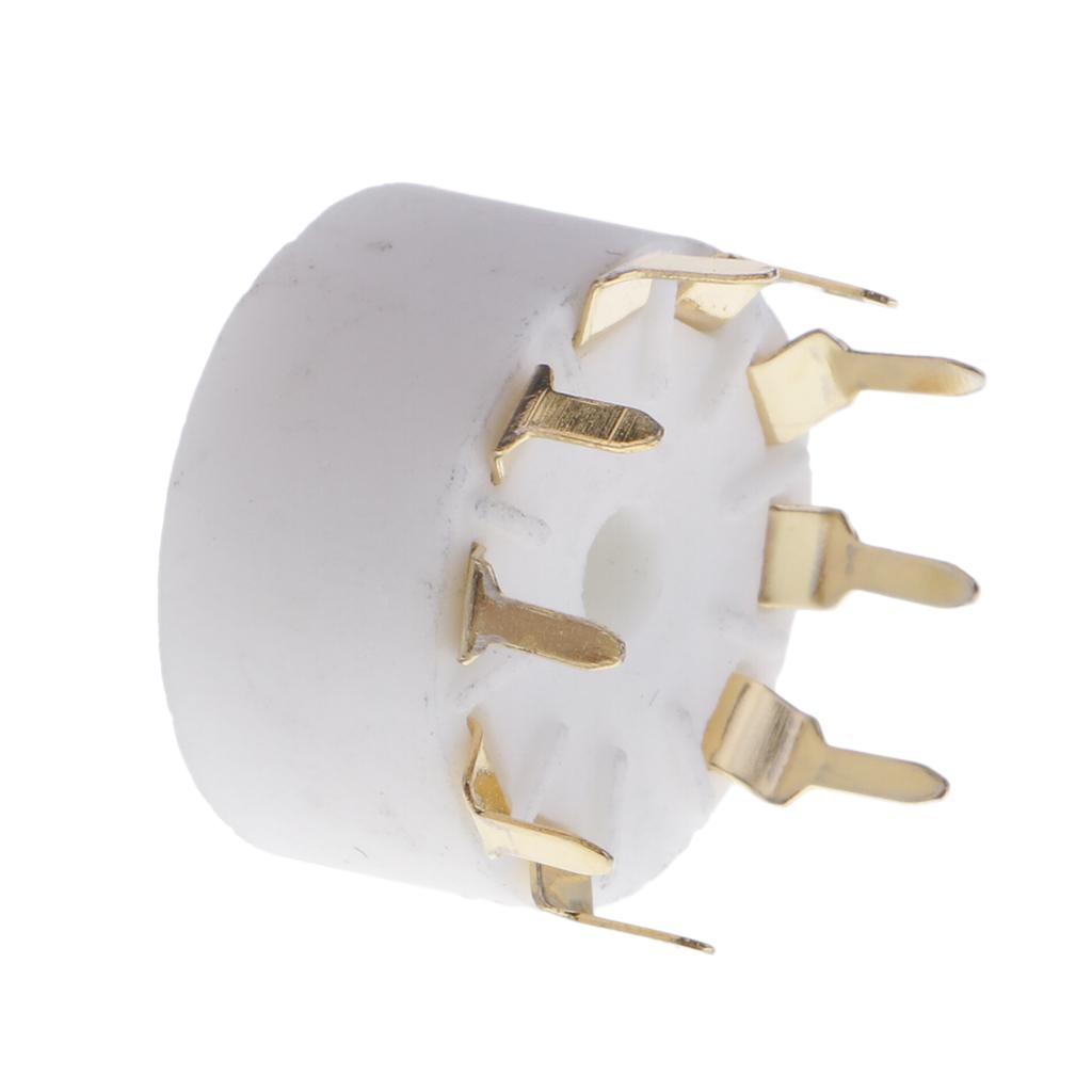 9pin PCB Mounting Vacuum Tube Socket GZC9-A-G For 12AX7 12AU7 12AT7