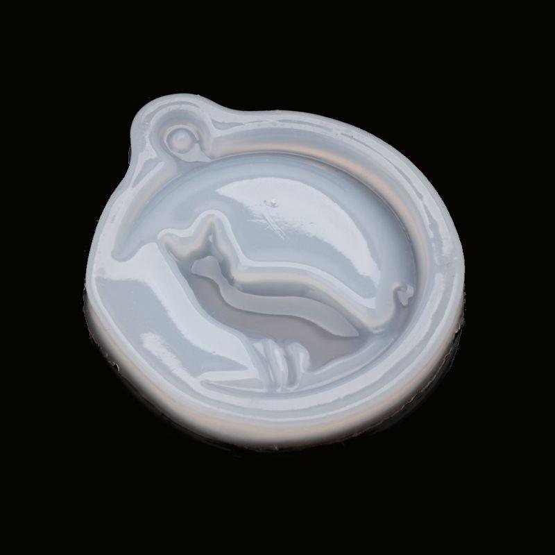 Khuôn Silicone Làm Mặt Dây Chuyền Hình Mèo Ngồi Trên Mặt Trăng Handmade