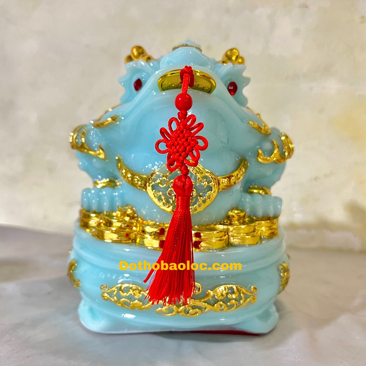 Cóc phong thủy, Thiềm Thừ để trên bàn thờ Thần Tài chiêu tài hút lộc cao 18cm