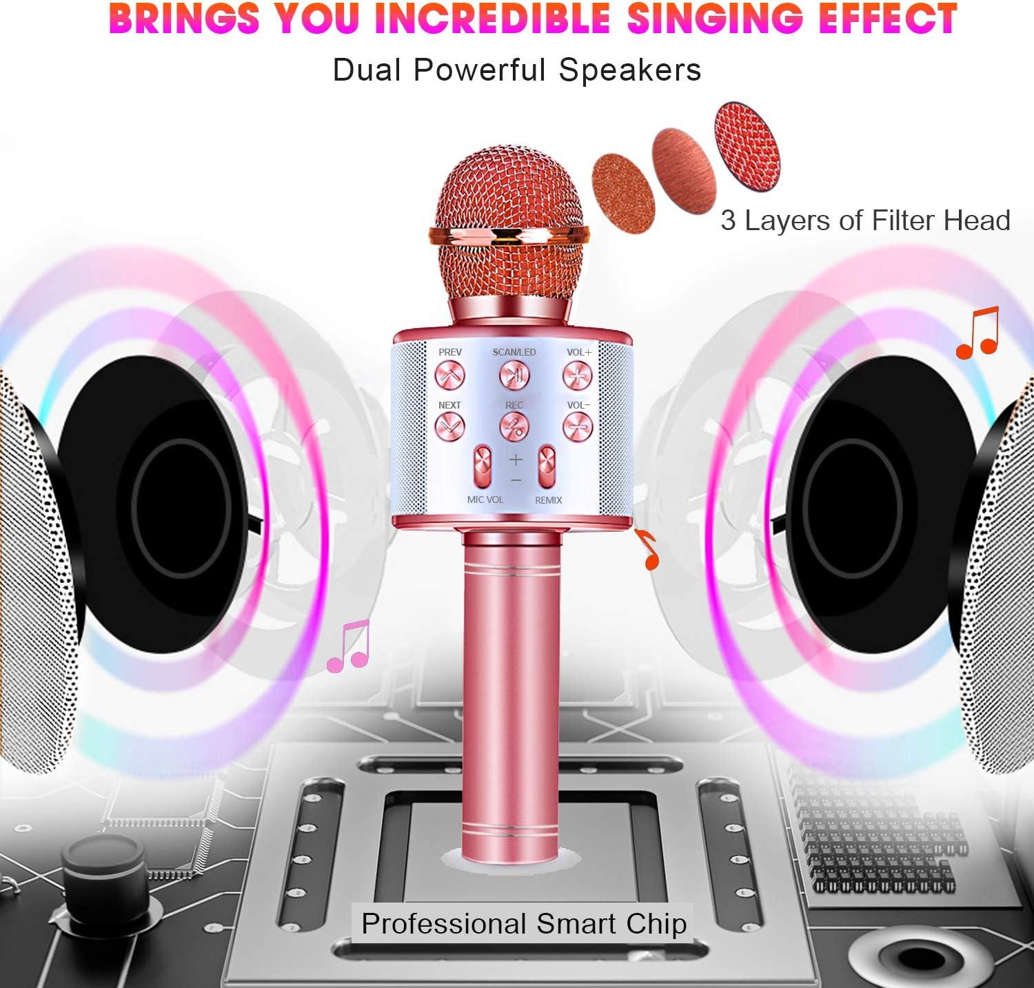Micro Karaoke Bluetooth di động có đèn LED Disco