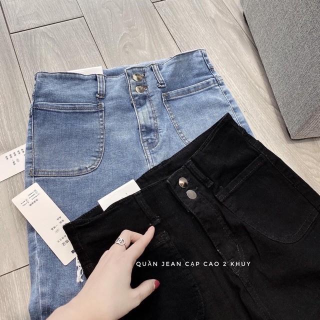 Quần jean skinny cạp cao túi ốp co giãn nữ Q080