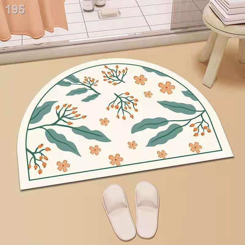 Tấm thấm nước phòng tắm lót cửa hình bán nguyệt làm khô nhanh thảm chống trơn