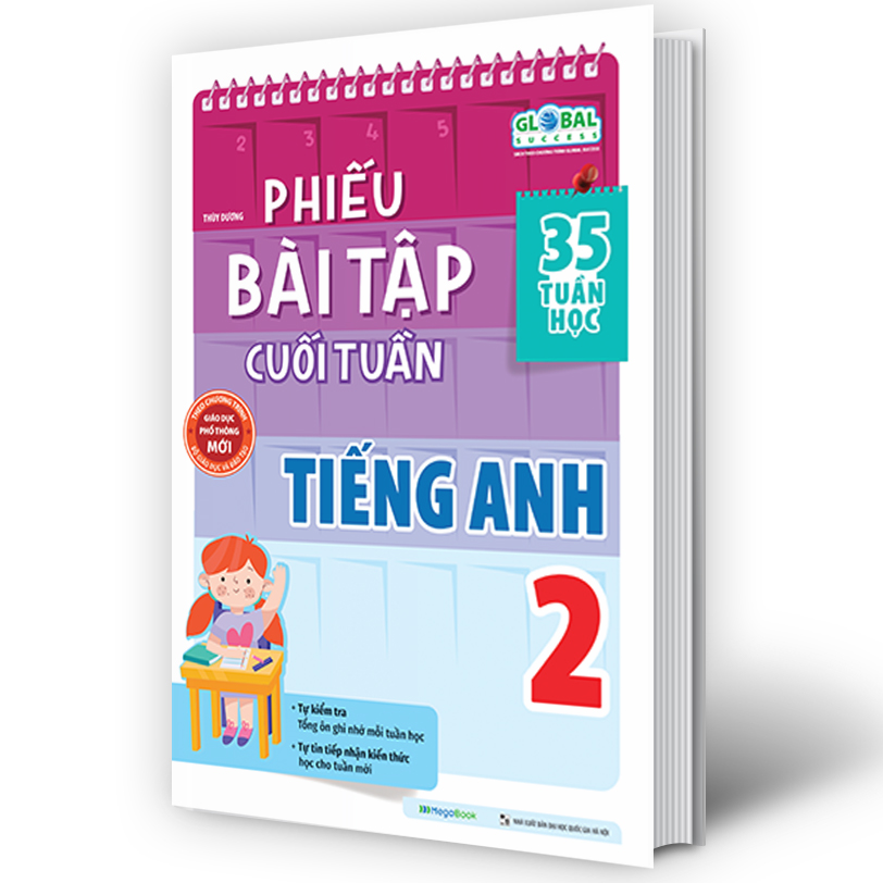 Combo Phiếu Bài Tập Cuối Tuần Toán, Tiếng Việt, Tiếng Anh Lớp 2 (Global)