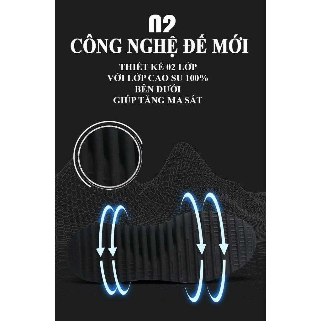 Giày thể thao nam full đen GN573 đế cao su chống trượt cao cấp Gấu Nâu