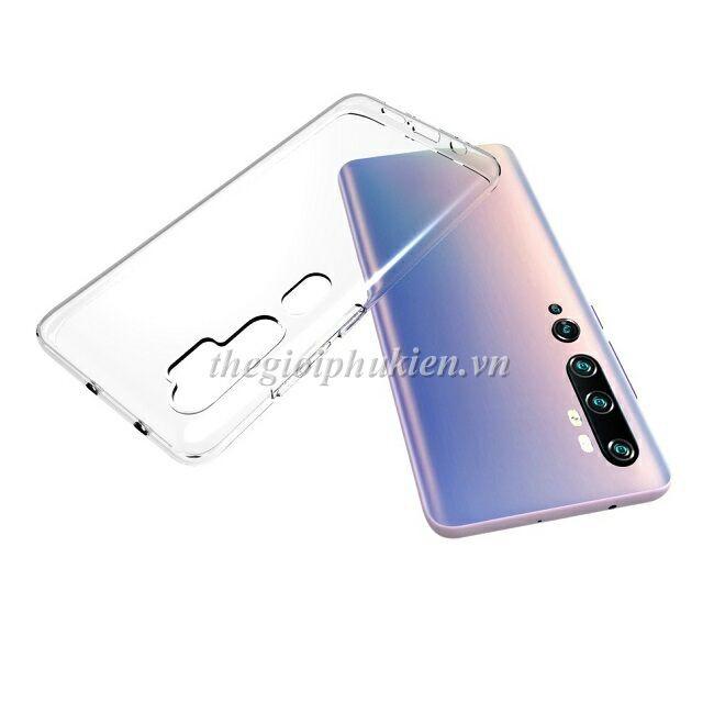 Ốp lưng silicon dẻo trong suốt cho điện thoại Xiaomi Mi Note 10 Pro