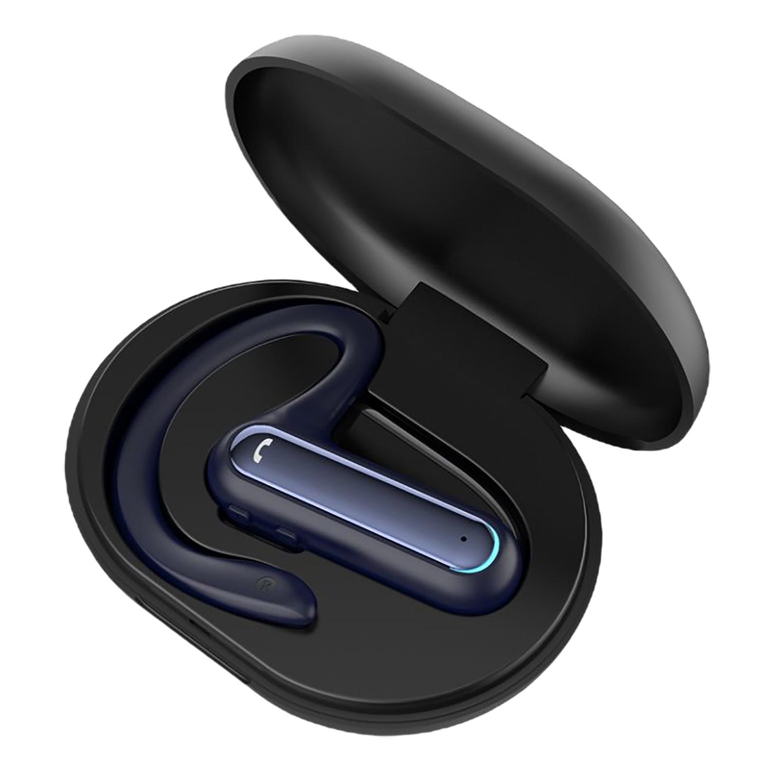BT 5.0 Bluetooth Headset Ear Hook Waterproof Lightweight Hands Free Headphones for Office