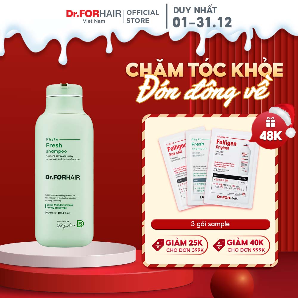 Dầu gội chiết xuất thực vật giảm dầu giảm nhờn giảm mùi hôi cho da đầu Dr.FORHAIR Phyto Fresh Shampoo