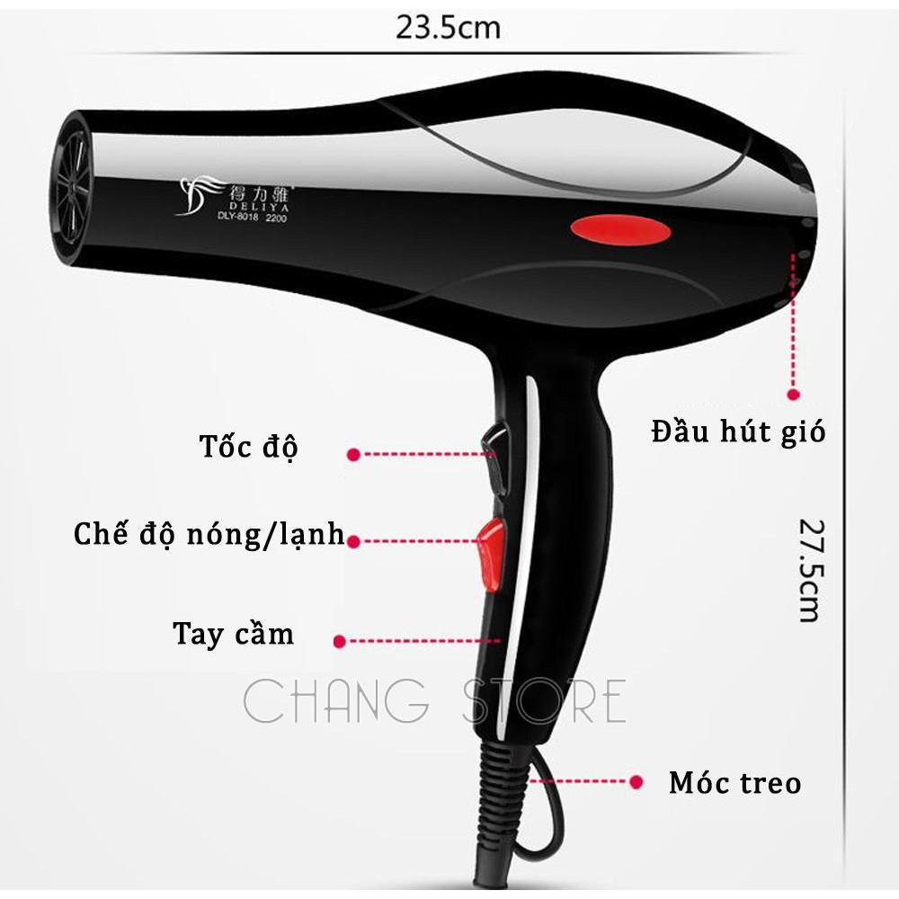 Máy sấy tóc tạo kiểu 2 chiều công suất lớn 2200W Tặng bộ phụ kiện 5 chi tiết