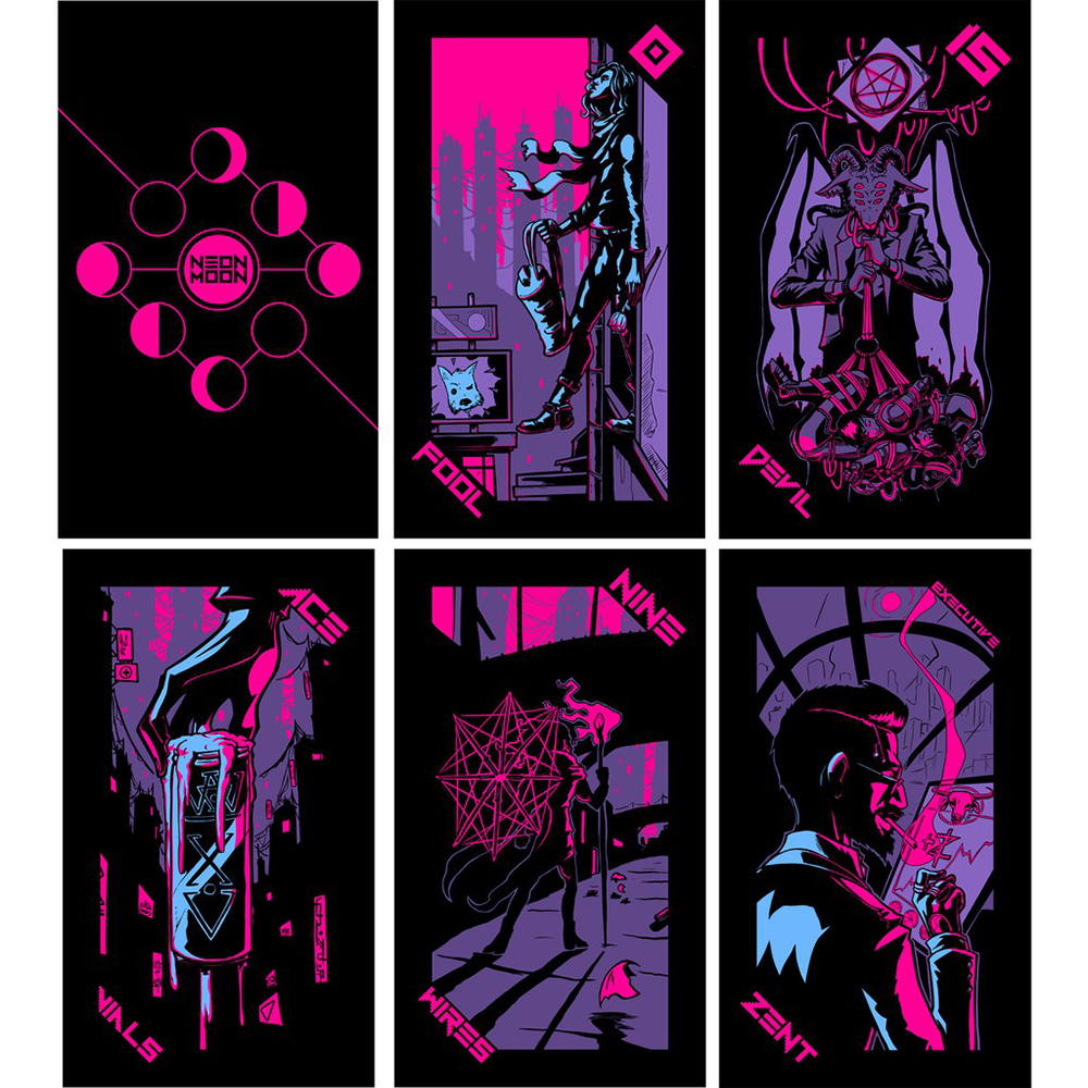 Bộ Bài Neon Moon Tarot 78 Lá  Đá Thanh Tẩy