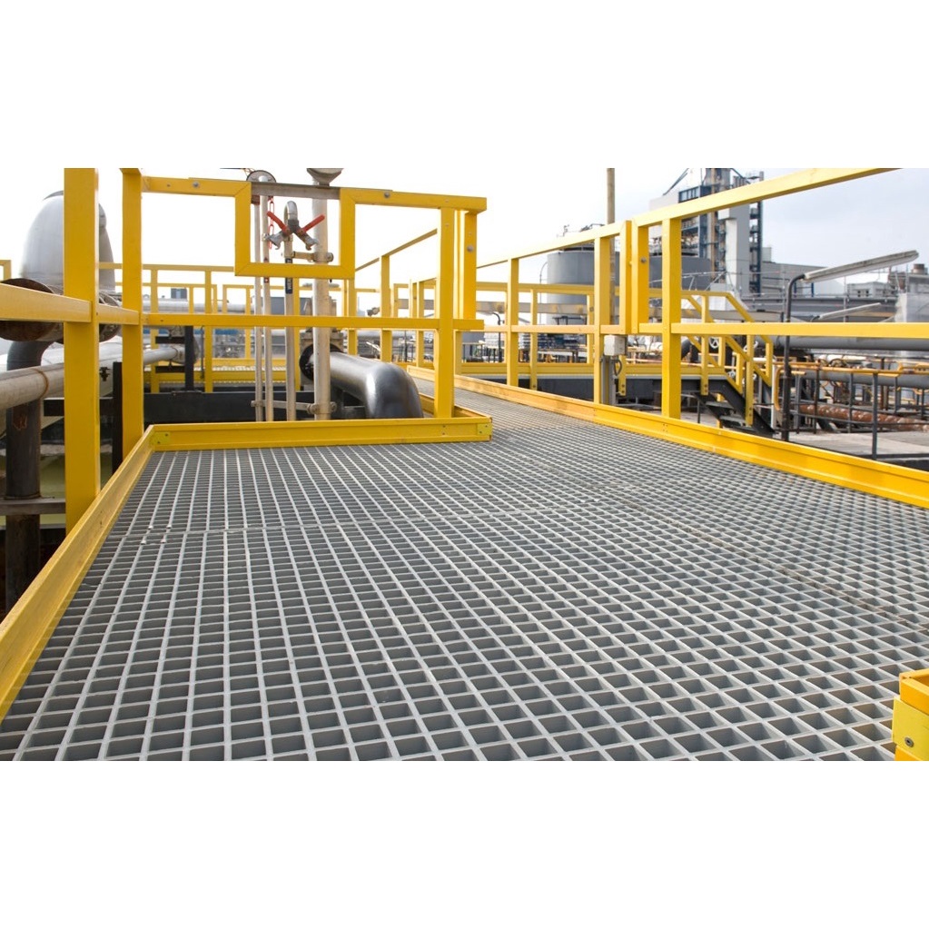 Tấm Sàn Frp Grating Kích Thước 1220 x 2440 x 25mm Thiết Kế An Toàn Khả Năng Ăn Mòn Giảm Chi Phí Bảo Trì