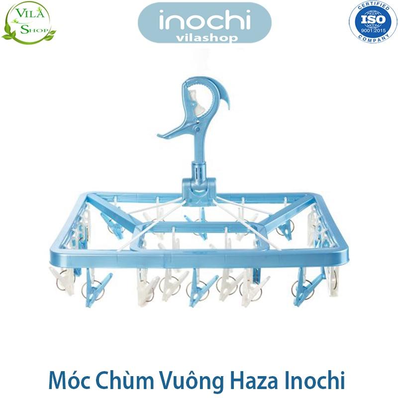 Móc Chùm Phơi Quần Áo, Móc Chùm Vuông Hazza, Móc Quần Áo Trẻ Em Nhựa Cao Cấp Inochi