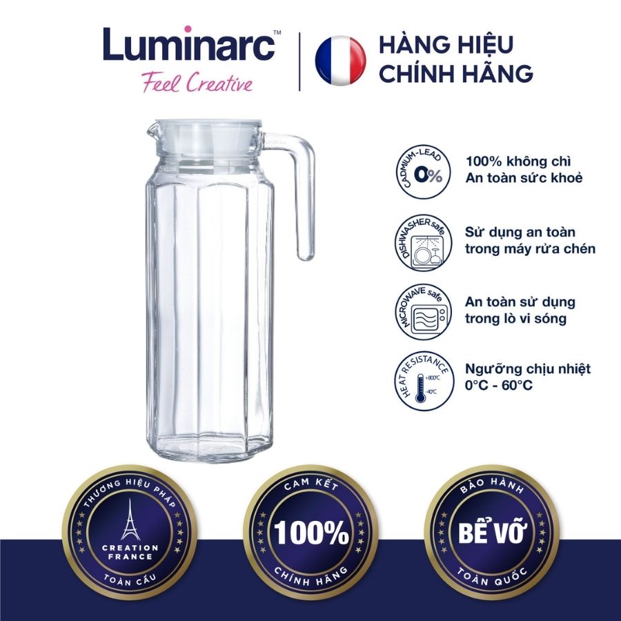 Bình Nước Thuỷ Tinh Luminarc Octime 1,1L - LUBIG2664 