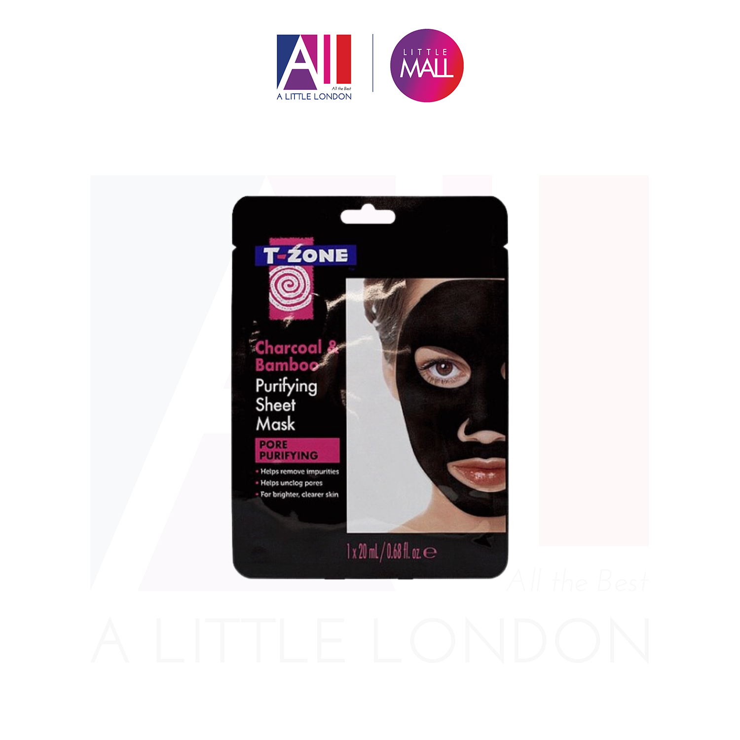 Mặt nạ T-Zone Charcoal & Bamboo Sheet Mask 20ml