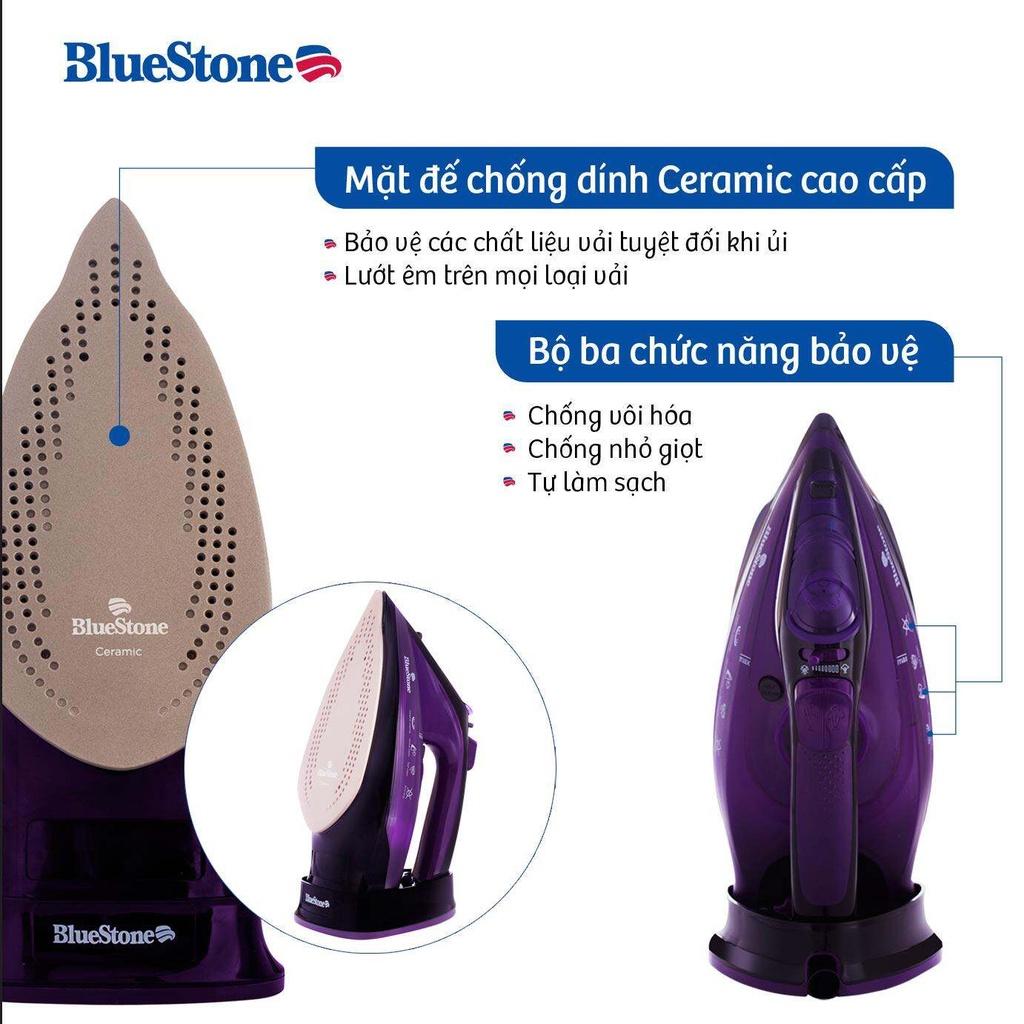 Bàn Ủi Hơi Nước không dây BlueStone SIB-3854 (2400W) - Mặt đế chông dinh Ceramic cao cấp - Hàng chính hãng