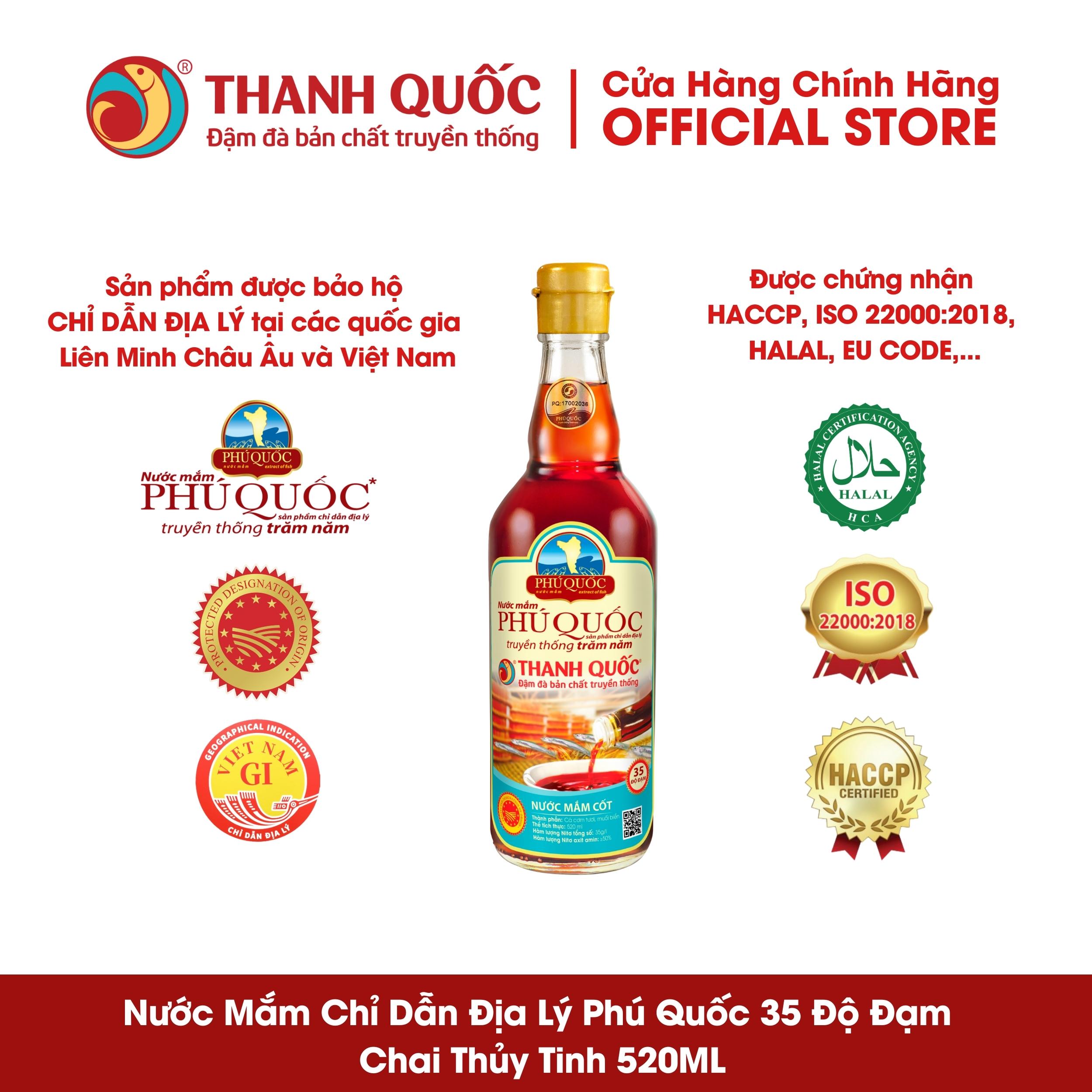 Nước Mắm Chỉ Dẫn Địa Lý Phú Quốc - Thanh Quốc 35N - 520ml x 2 chai