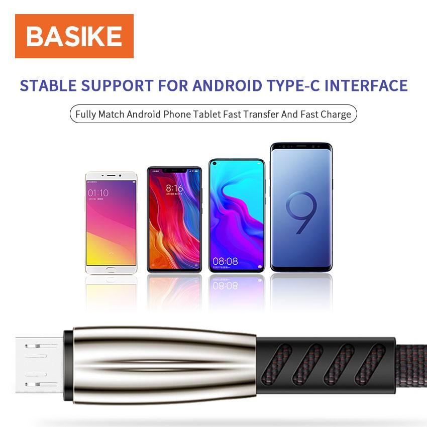 Cáp sạc 2.1A bện nylon BASIKE CB03 sạc nhanh và truyền dữ liệu cho USB Android-Hàng chính hãng