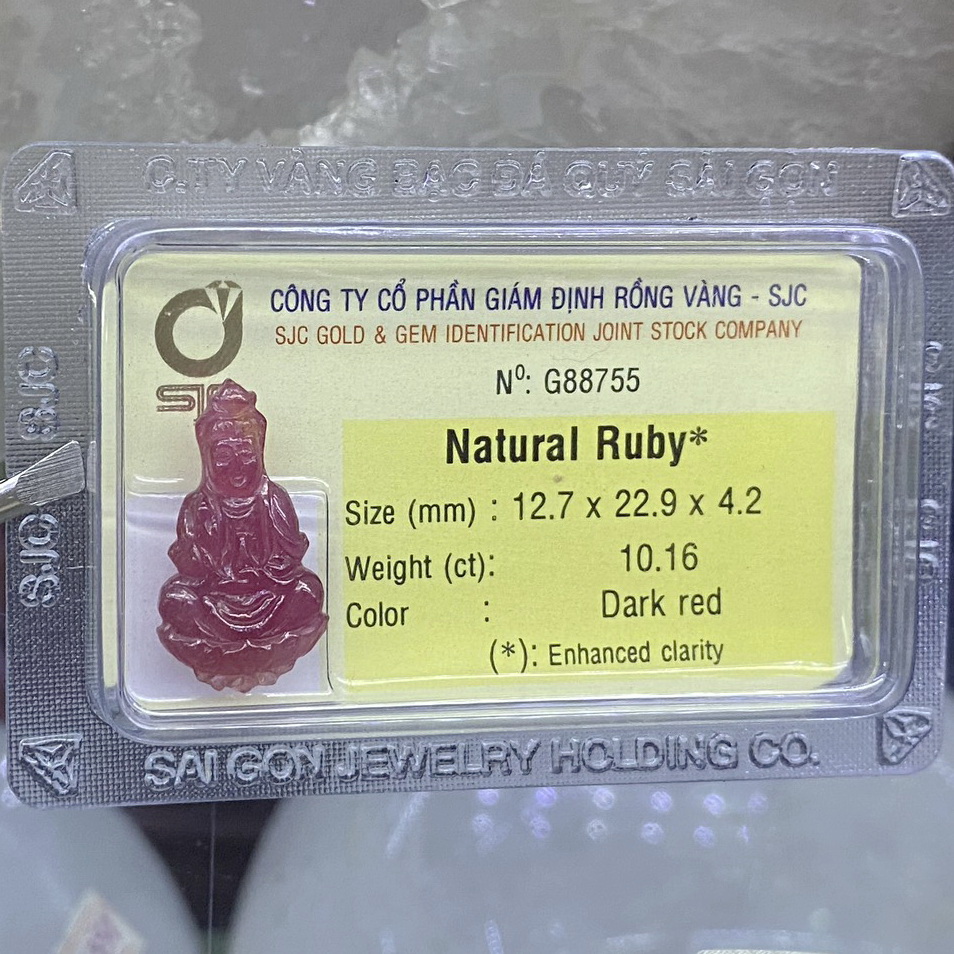 Bồ Tát Đá Ruby Kiểm Định Tự Nhiên Phong Thuỷ