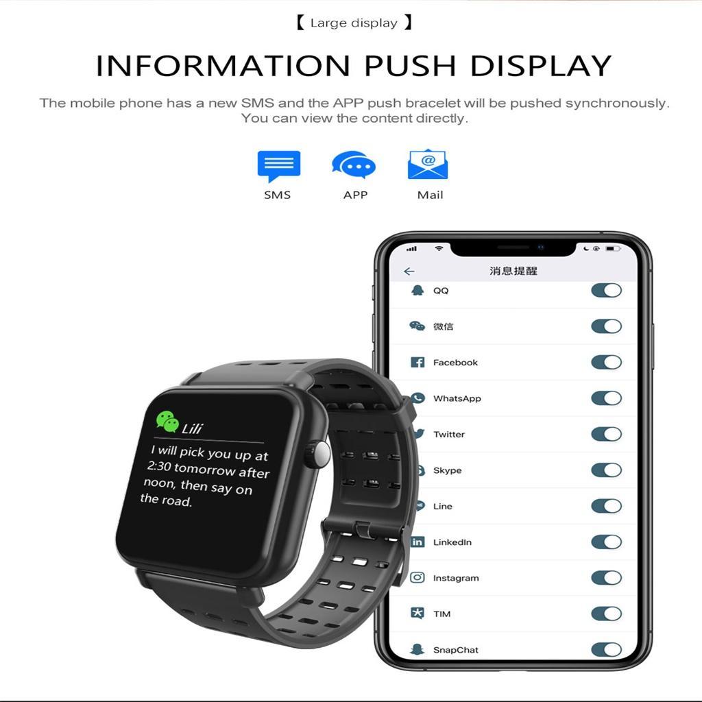 Y6pro Bluetooth Smart Watch Bracelet Colorful Waterproof Band Black,Silicone
