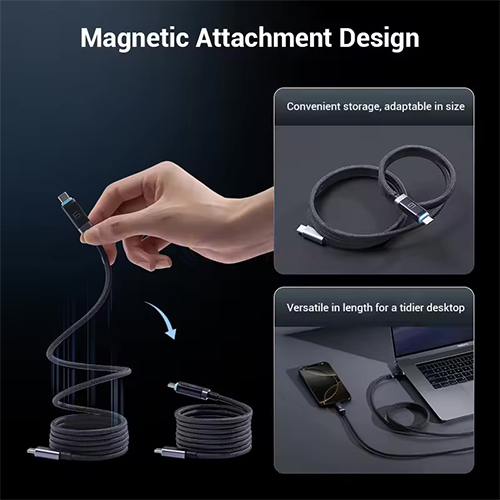 Cáp USB Type-C to Type-C Cuktech Braded Magnetic 1.5m 240W PD3.1 CMC615P - Hàng chính hãng